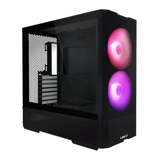 Lian Li LANCOOL 207 Black Mid Tower Compact Tempered Glass PC Gaming Case inc 2x ARGB Fans